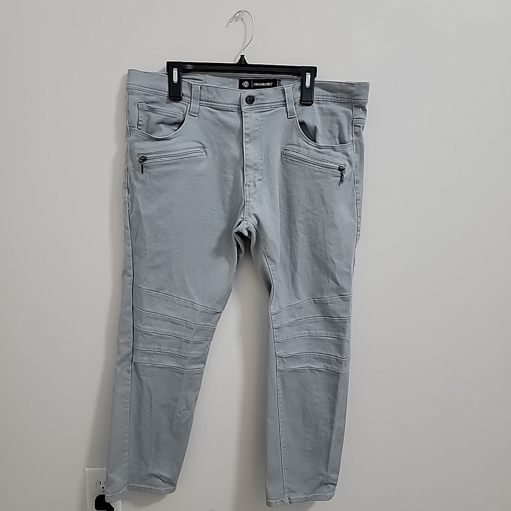 Akademiks Jeans Men 38x30 Grey  Stretch Slim Pants Hip Hop Vtg